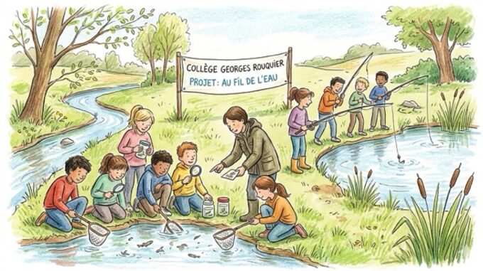 Illustration d'élèves à la zone de la Peyrade.